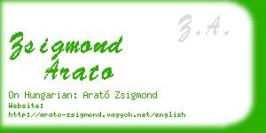 zsigmond arato business card